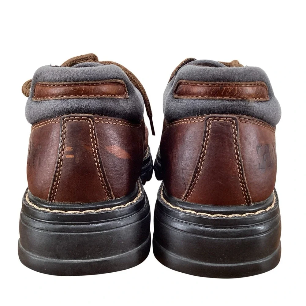 GBX Shoe Boots Punk Brown Leather Chunky Lace Up 041517 Men's Size US 12 M
